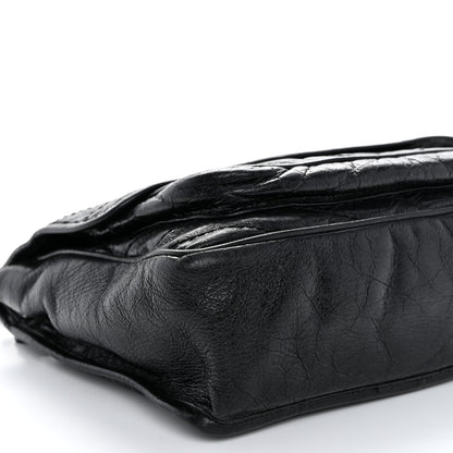 Saint Laurent Crinkled Calfskin Matelasse Monogram Medium Niki Chain Satchel Black 9 of 10
