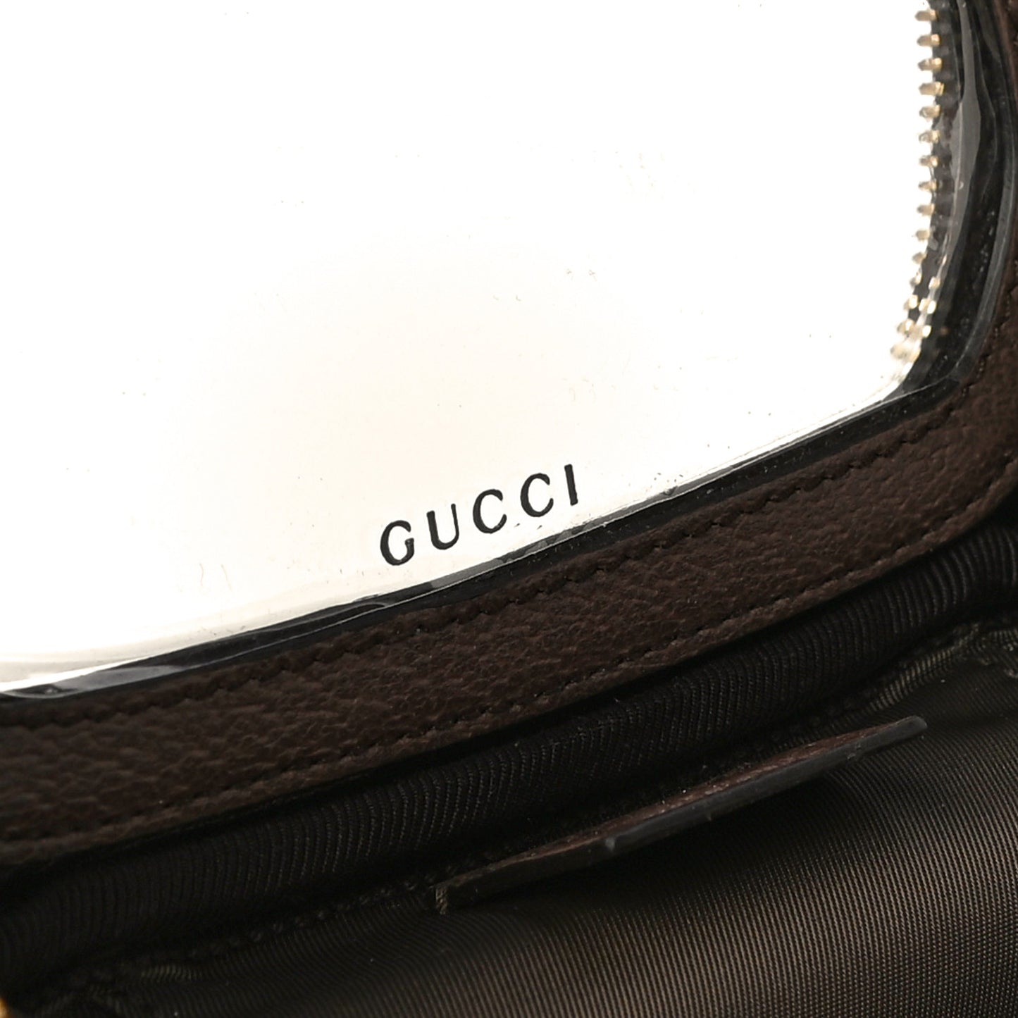 GG Supreme Monogram Textured Calfskin Web Ophidia Vanity Cosmetic Case Beige Ebony New Acero