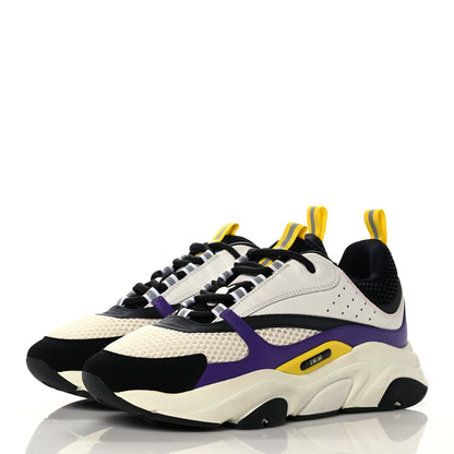 Christian Dior Technical Mesh Calfskin Mens B22 Sneakers 40 Violet White 3 of 15