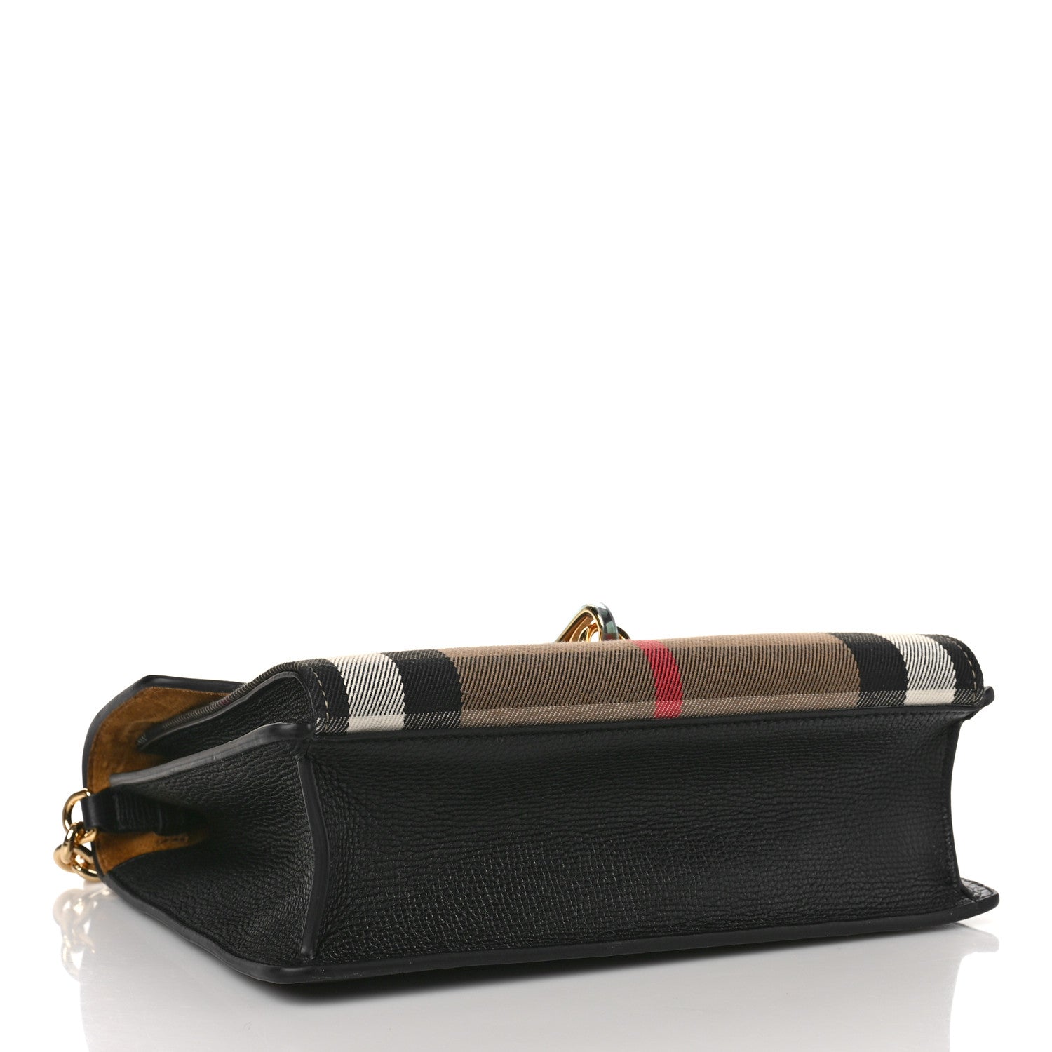 Burberry Derby Calfskin House Check Small Macken Crossbody Bag Black 4 of 8