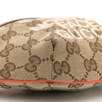 Gucci X THE NORTH FACE Monogram Textured Dollar Calfskin Embroidered Belt Bag Beige Ebony Mystic White Deep Orange 9 of 11