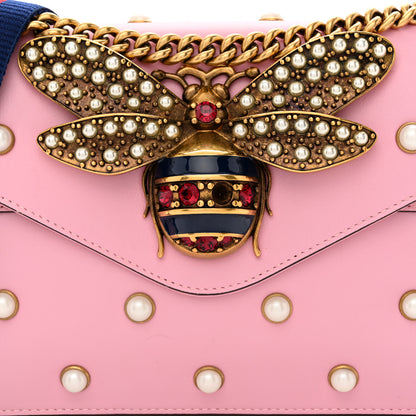 Gucci Nappa Pearl Studded Mini Queen Margaret Broadway Shoulder Bag Sugar Pink 8 of 12
