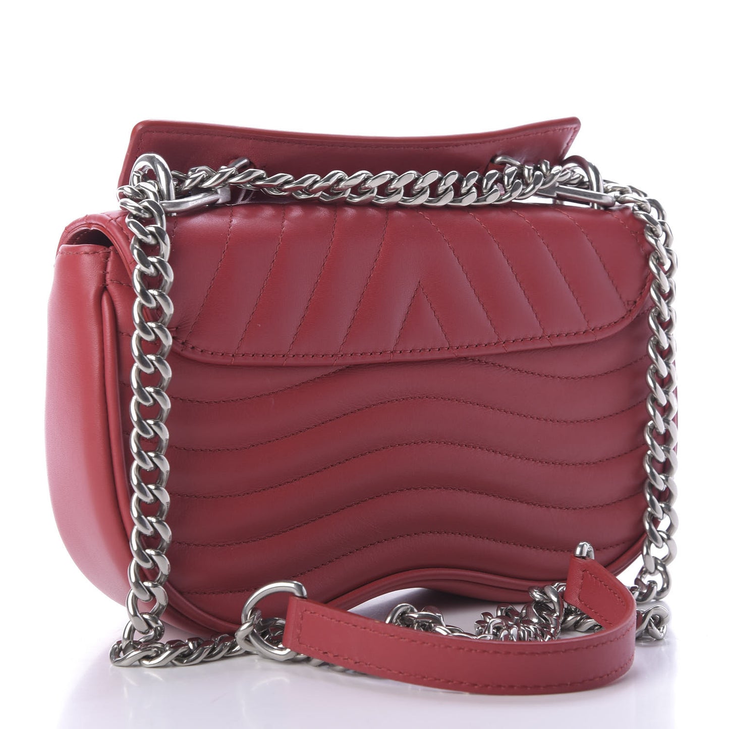 Calfskin Love Lock New Wave Chain PM Ecarlate