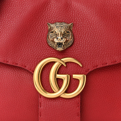 Gucci Cellarius Calfskin Feline GG Marmont Flap Shoulder Bag Vulcanic Red 8 of 11