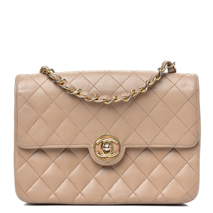 Chanel Lambskin Quilted Small Single Flap Bag Beige 1 of 5