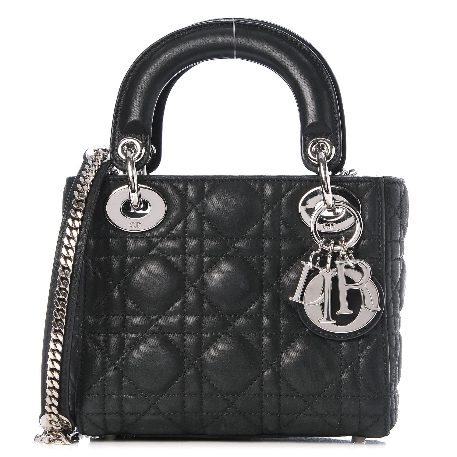 Christian Dior Metallic Calfskin Cannage Mini Lady Dior Black 1 of 9