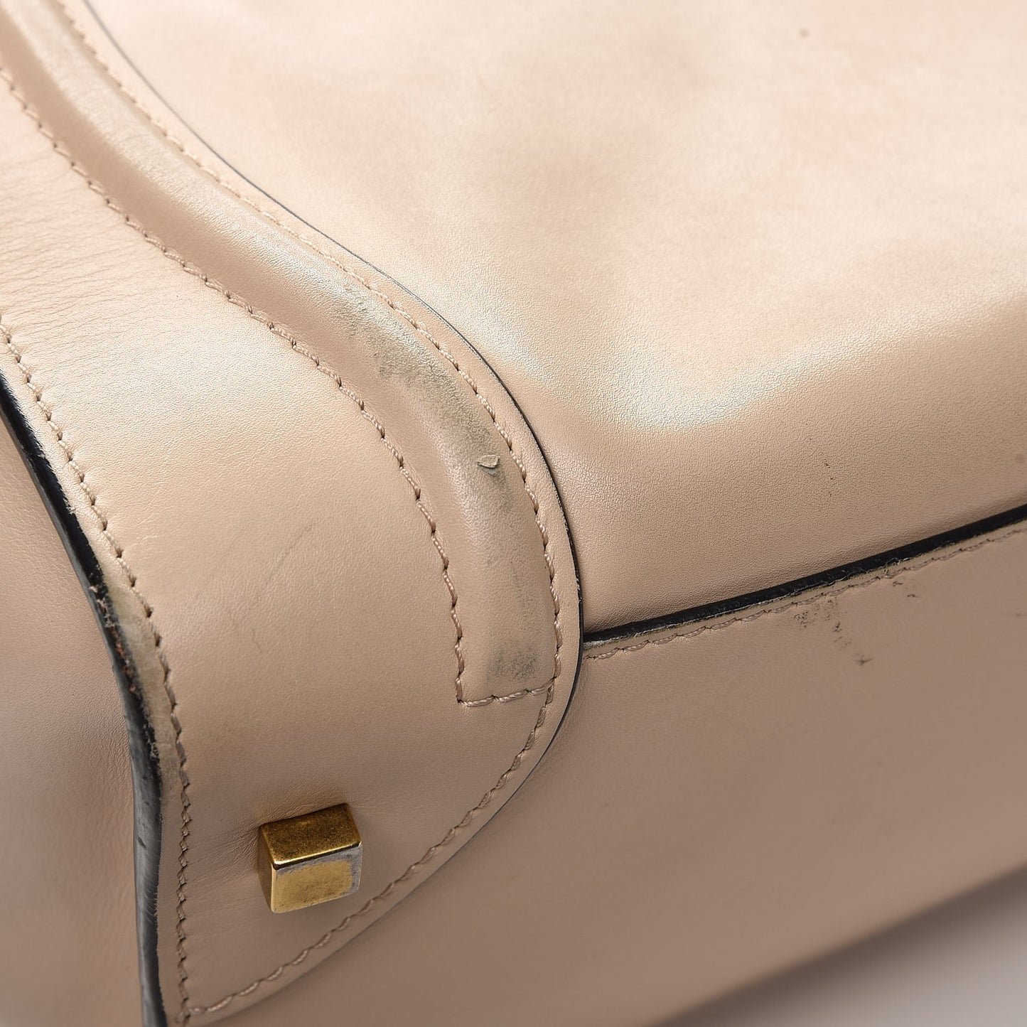Satin Calfskin Mini Bi-Color Luggage Powder Black