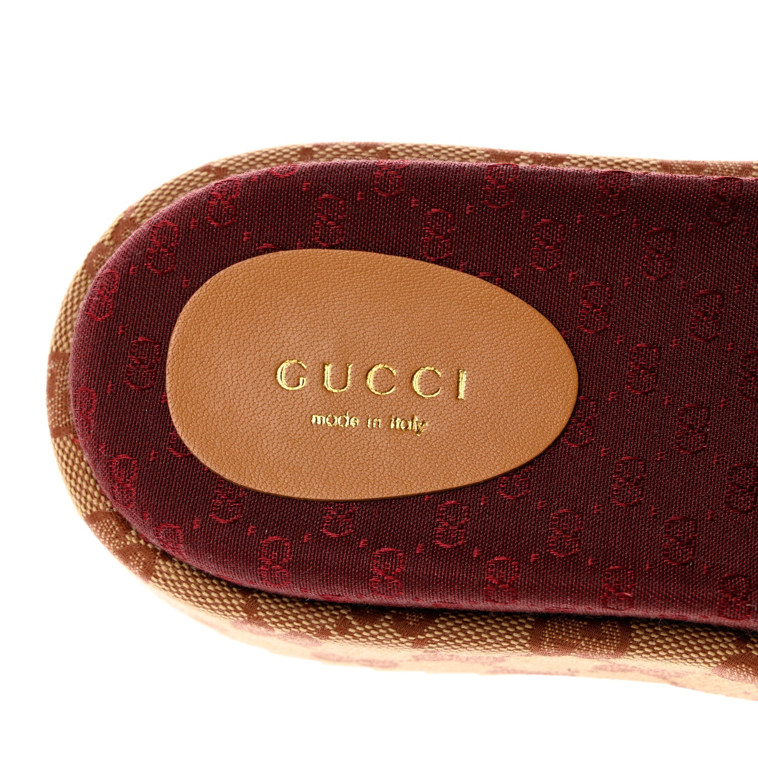 Gucci Canvas GG Monogram Angelina Platform Slide Sandals 38 Beige Ruggine 7 of 8
