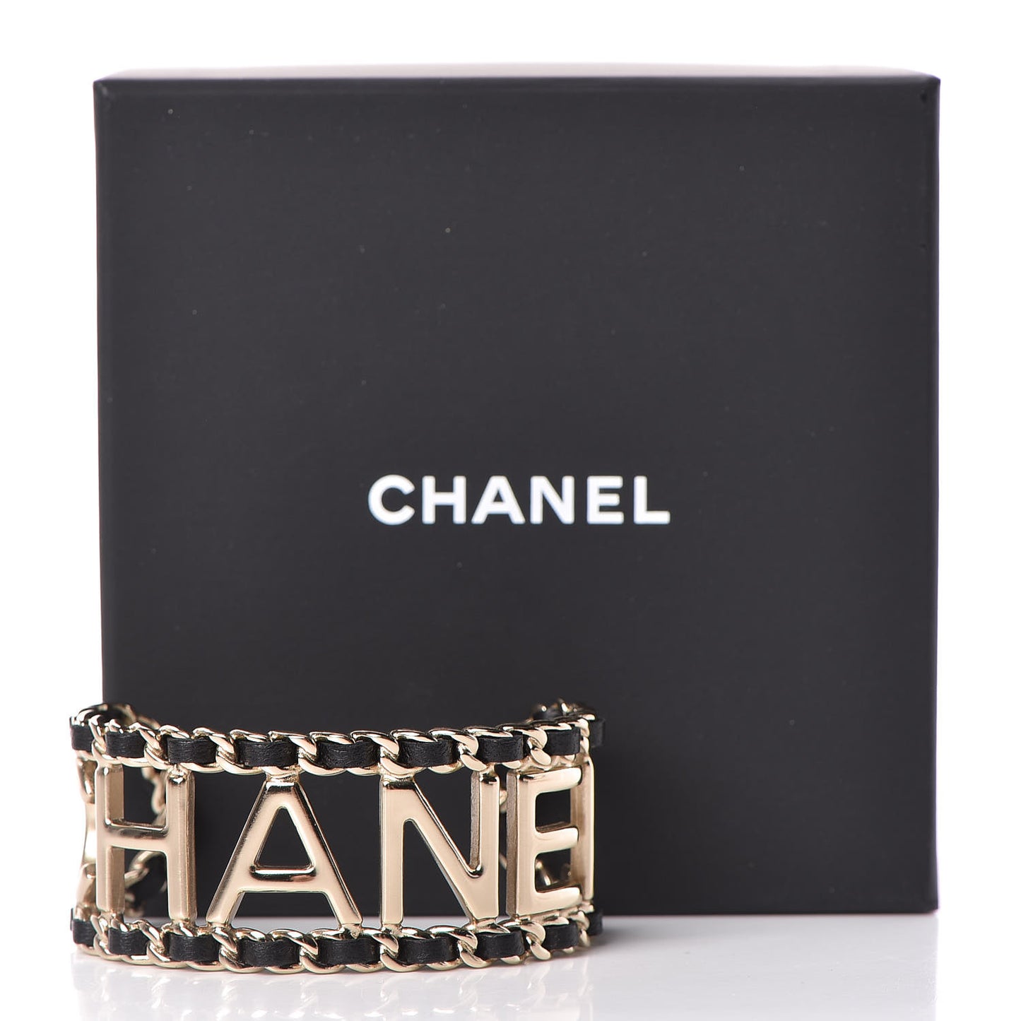 Lambskin Vintage Allure Cuff Bracelet M Black Gold