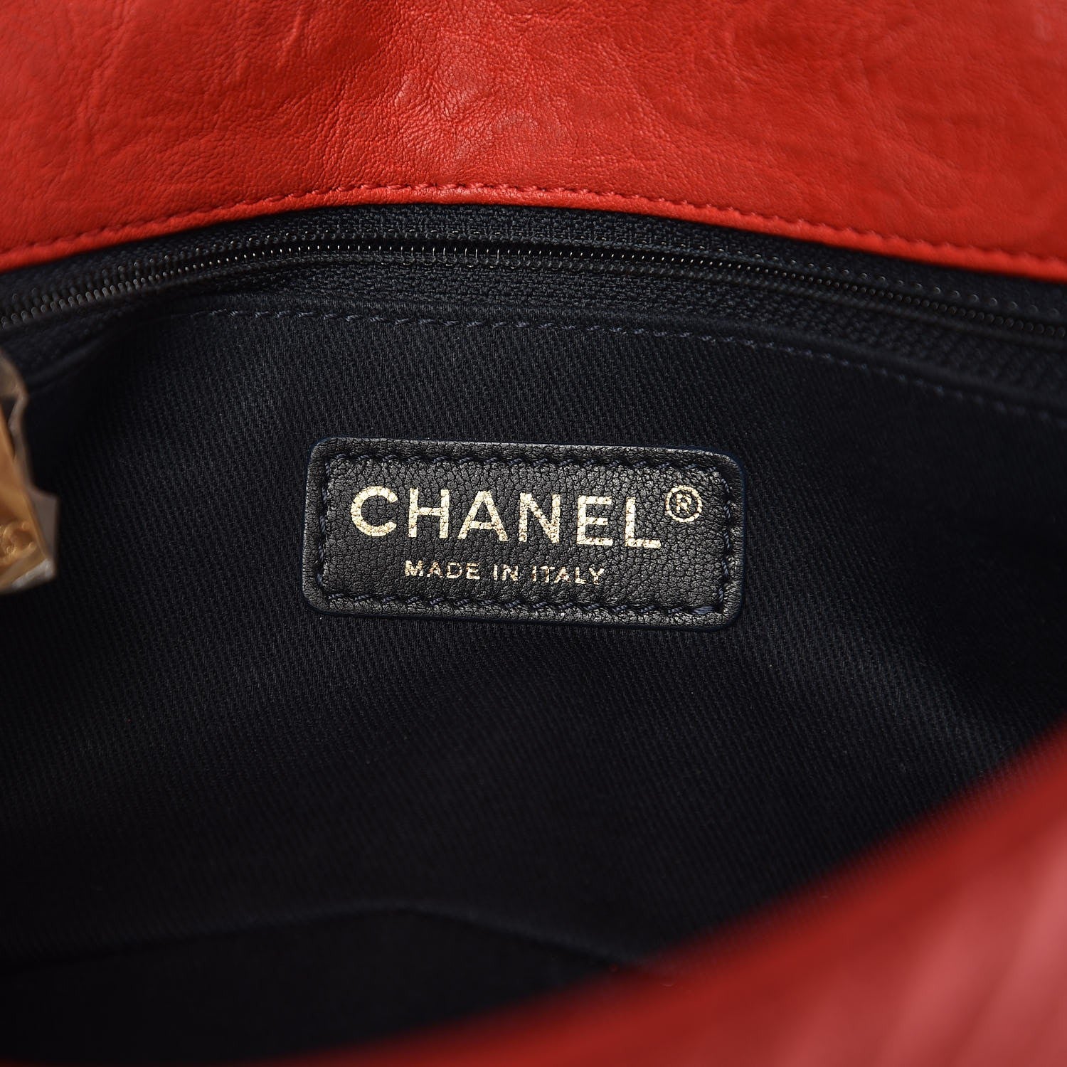 Chanel Calfskin Surpique Chevron Medium Flap Red 9 of 19
