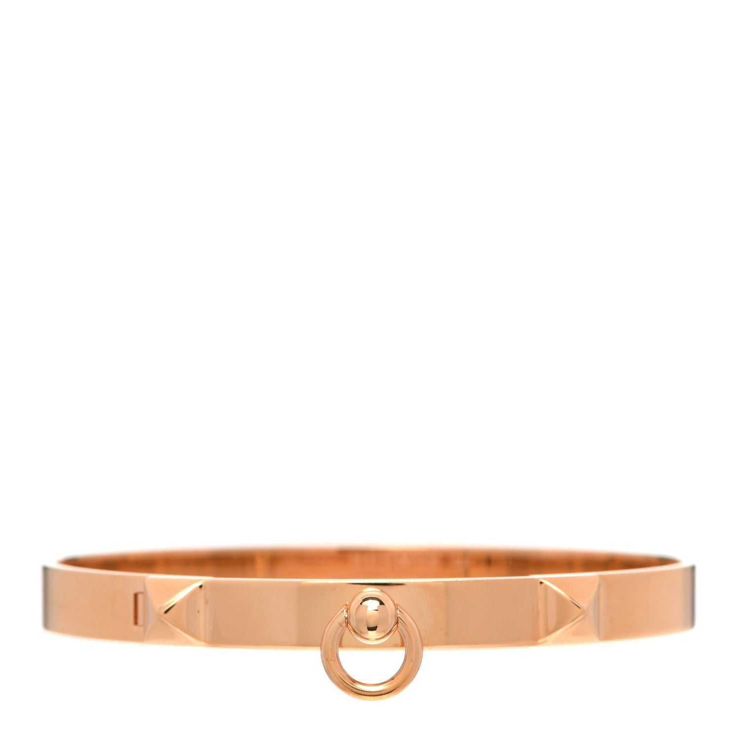 Hermes 18K Rose Gold PM Collier De Chien Bracelet SH 1 of 5