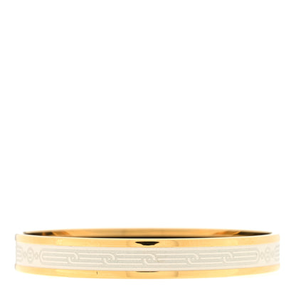 Hermes Enamel Printed Narrow Sellier Bracelet 65 White 2 of 3