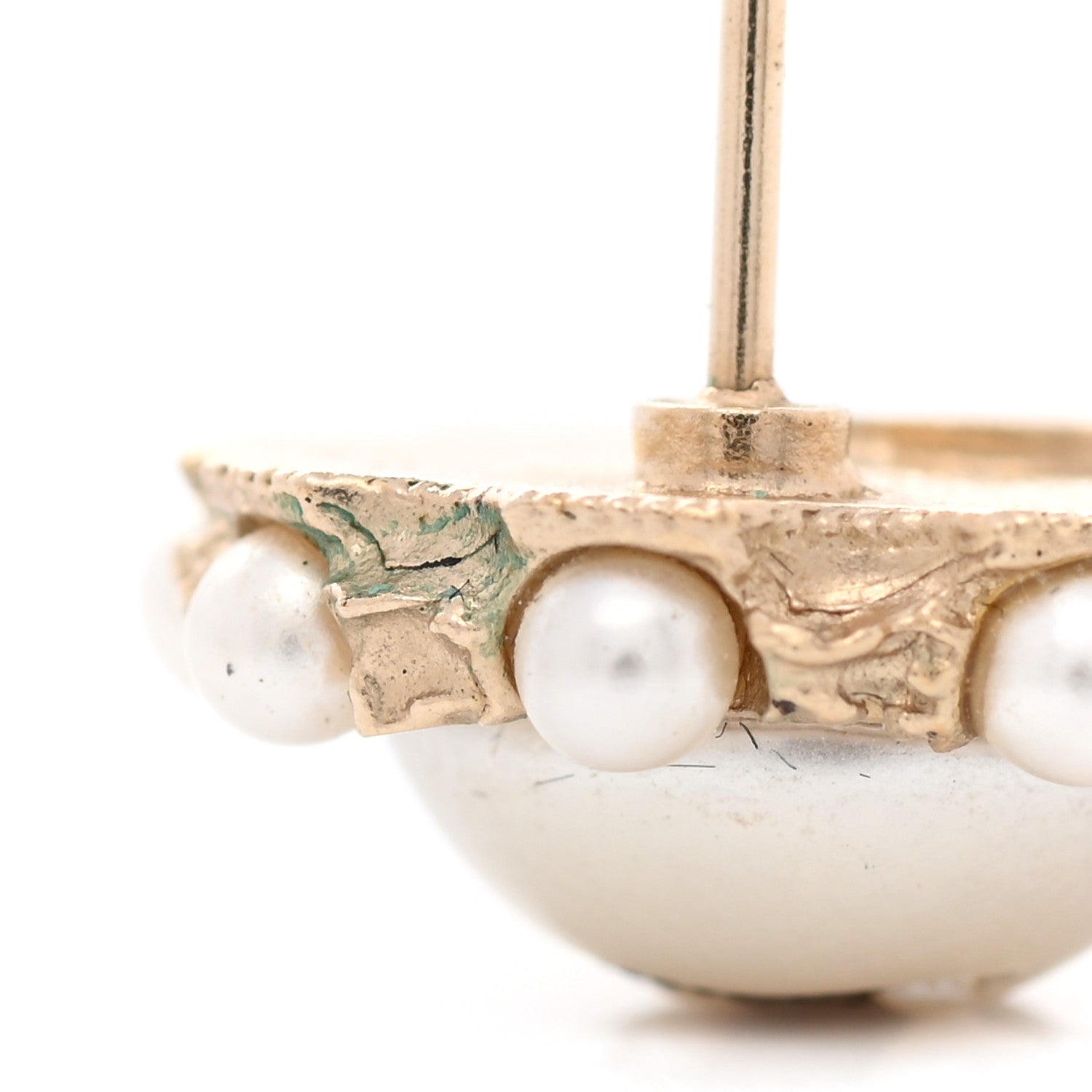 Chanel Metal Pearl CC Round Earrings Gold 5 of 6