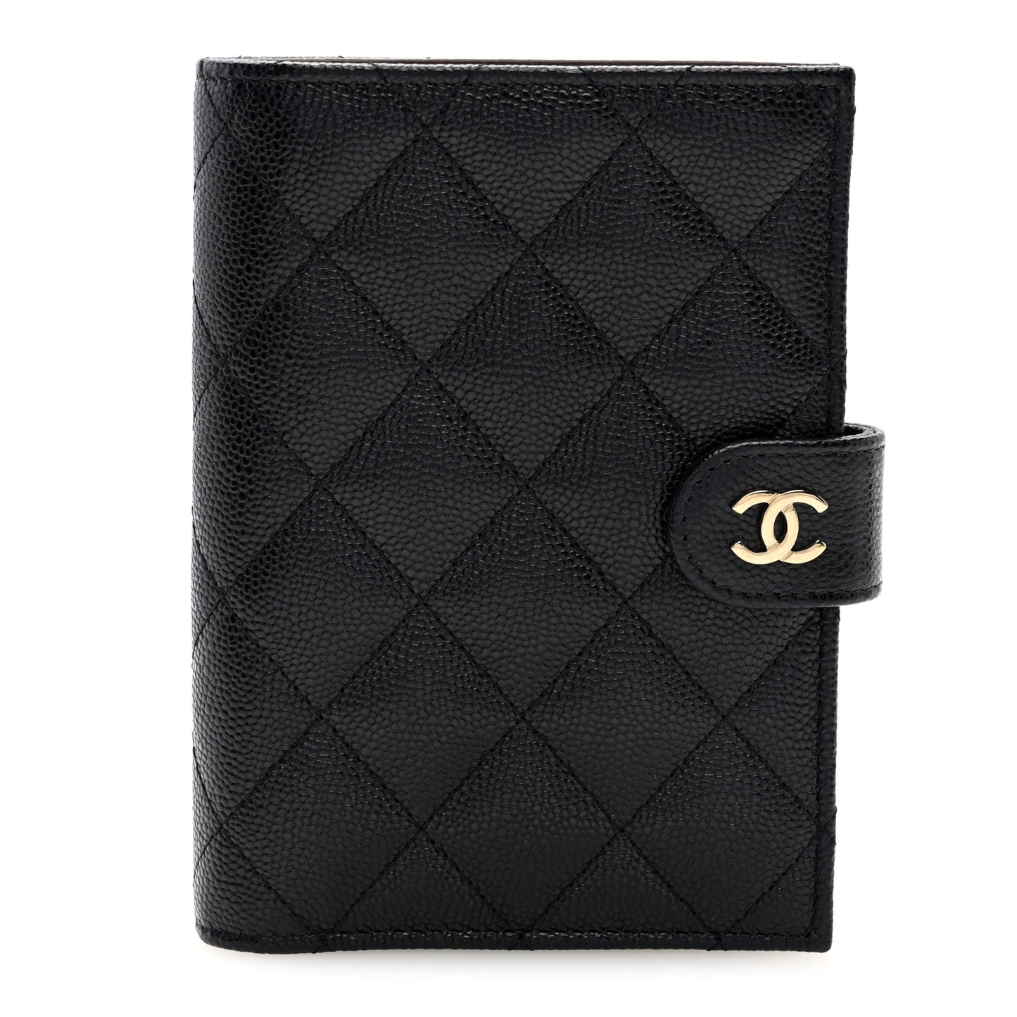 Caviar Quilted Passport Holder Black