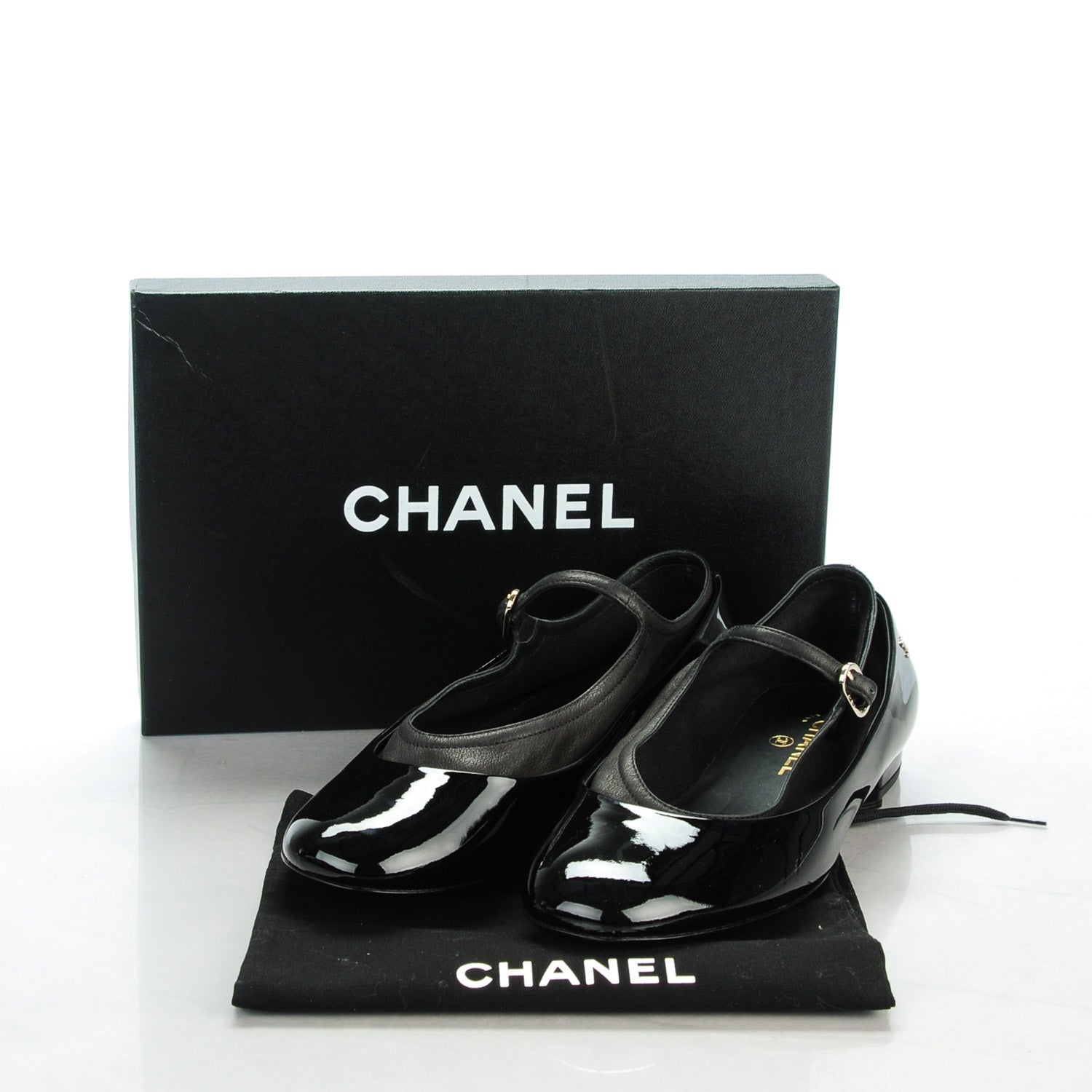 Chanel Patent Calfskin Mary Jane Ballerina Flats 40 Black 5 of 9