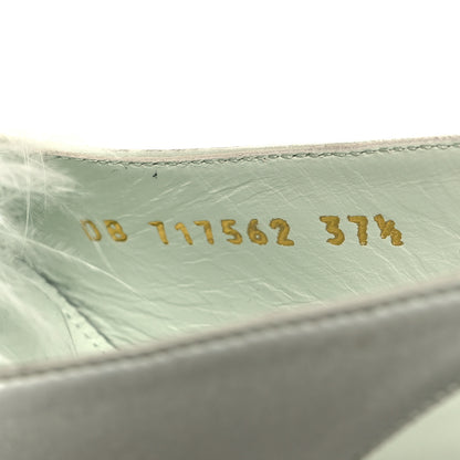Saint Laurent Crepe Satin Blanco Feathered Sandals 37.5 Slight 37.5 Green 6 of 10