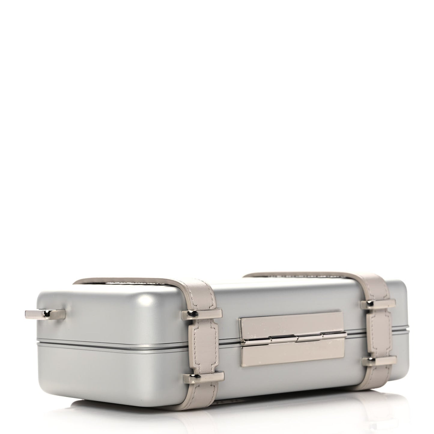 X RIMOWA Aluminum Personal Clutch On Strap Silver