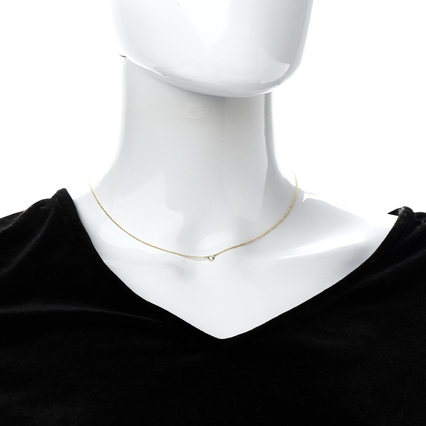 18K Yellow Gold Diamond .08ct Elsa Peretti Diamonds by the Yard Pendant Necklace