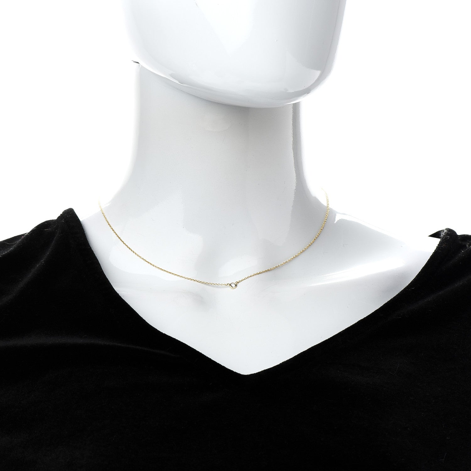 Tiffany 18K Yellow Gold Diamond .08ct Elsa Peretti Diamonds by the Yard Pendant Necklace 2 of 7