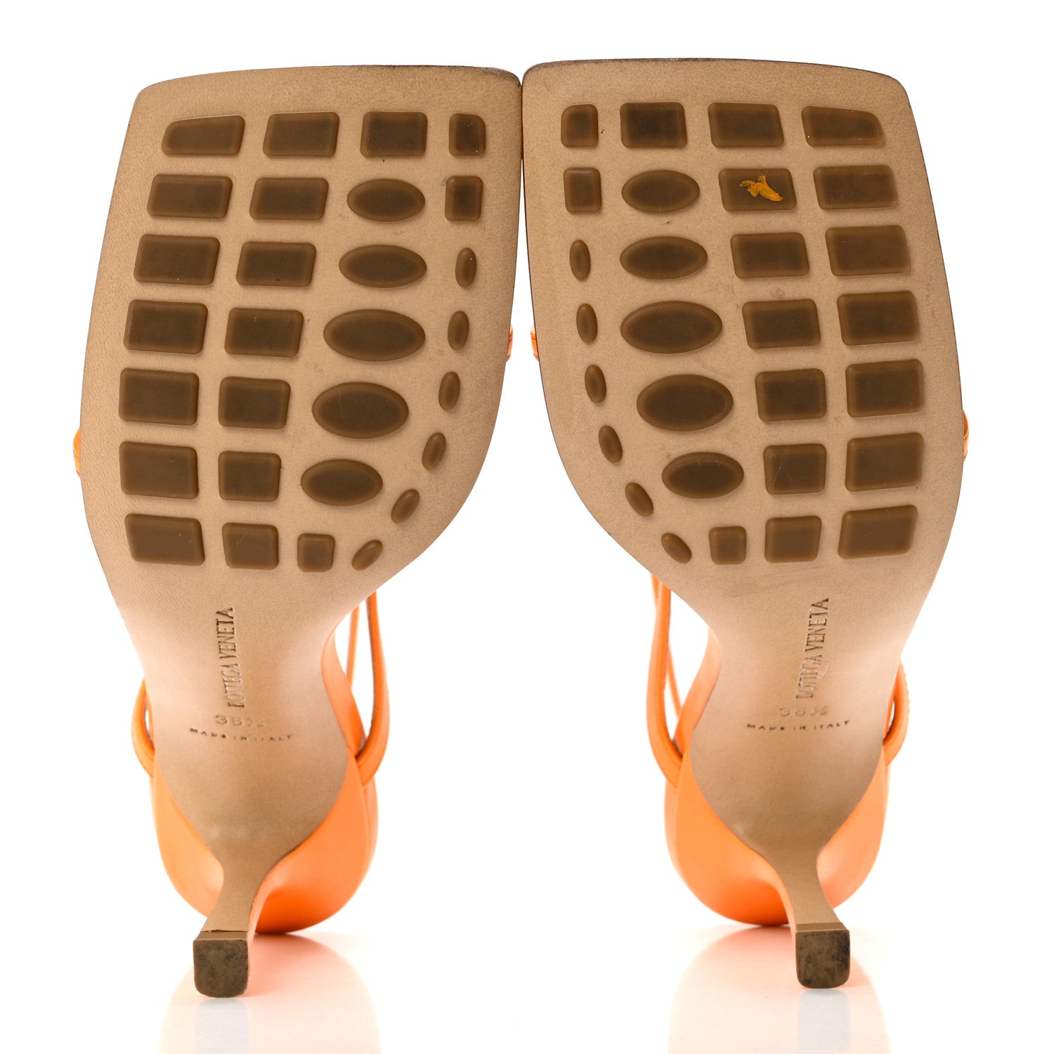 Bottega Veneta Lambskin Stretch Multi Strap 90mm Sandals 38.5 Tangerine 5 of 8