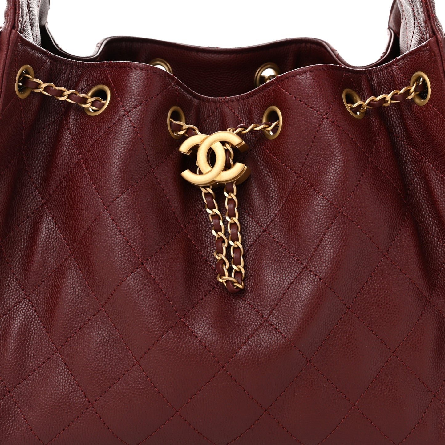 Caviar Quilted Small Chanel 25 Handbag Burgundy