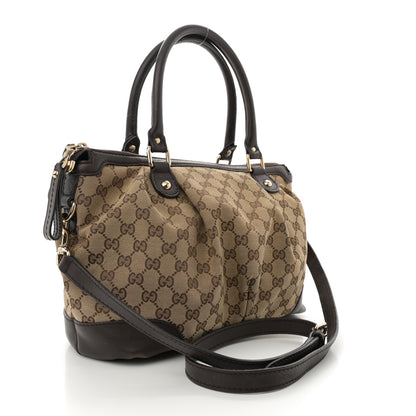 Gucci Monogram Medium Sukey Top Handle Dark Brown 3 of 13