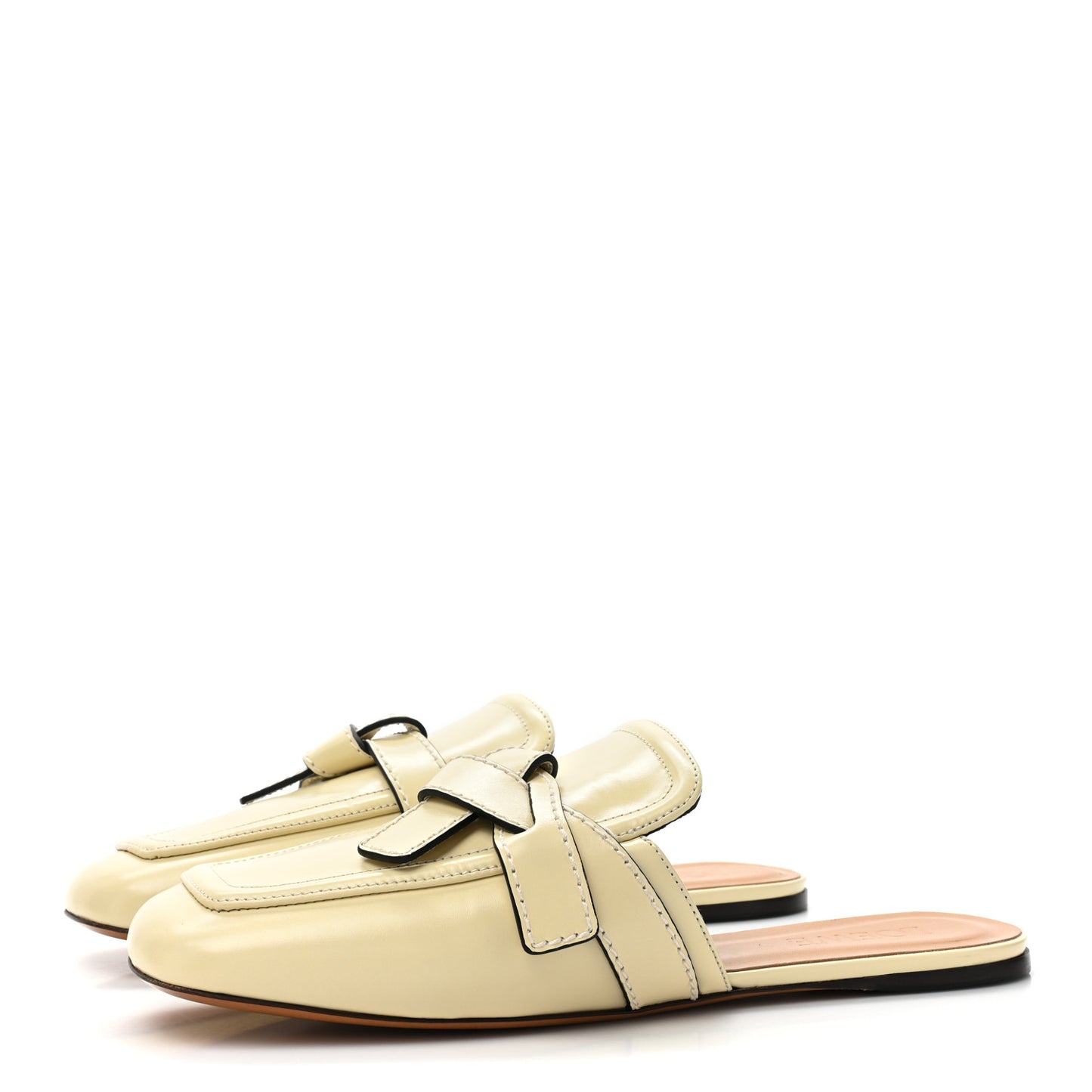 Calfskin Gate Mule Sandals 41 Milk