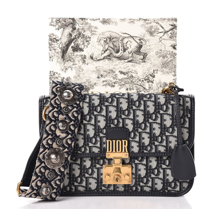 Christian Dior Oblique DiorAddict Flap Bag Navy Blue 16 of 16