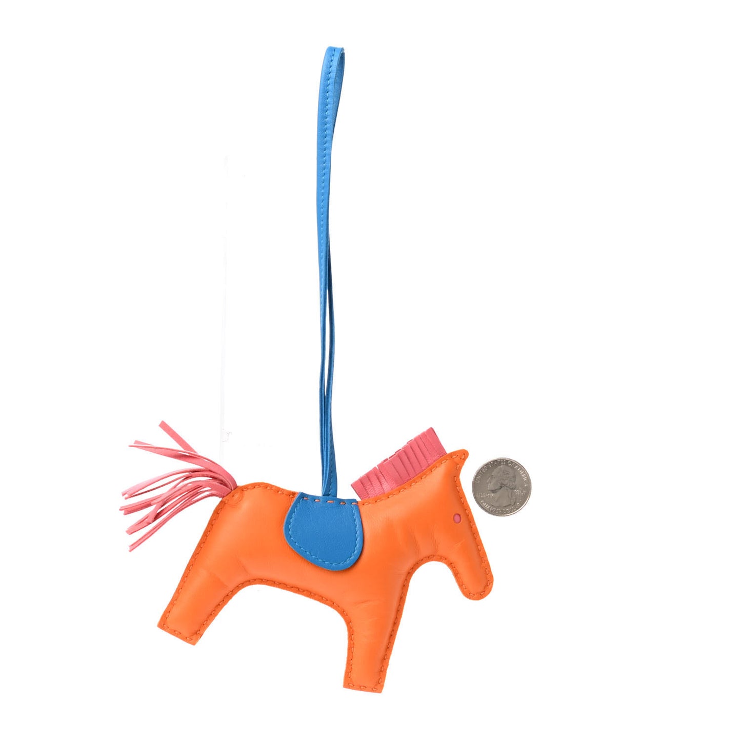 Milo Lambskin Grigri Rodeo Horse Bag Charm MM Orange Bleu Zanzibar Rose Azalee