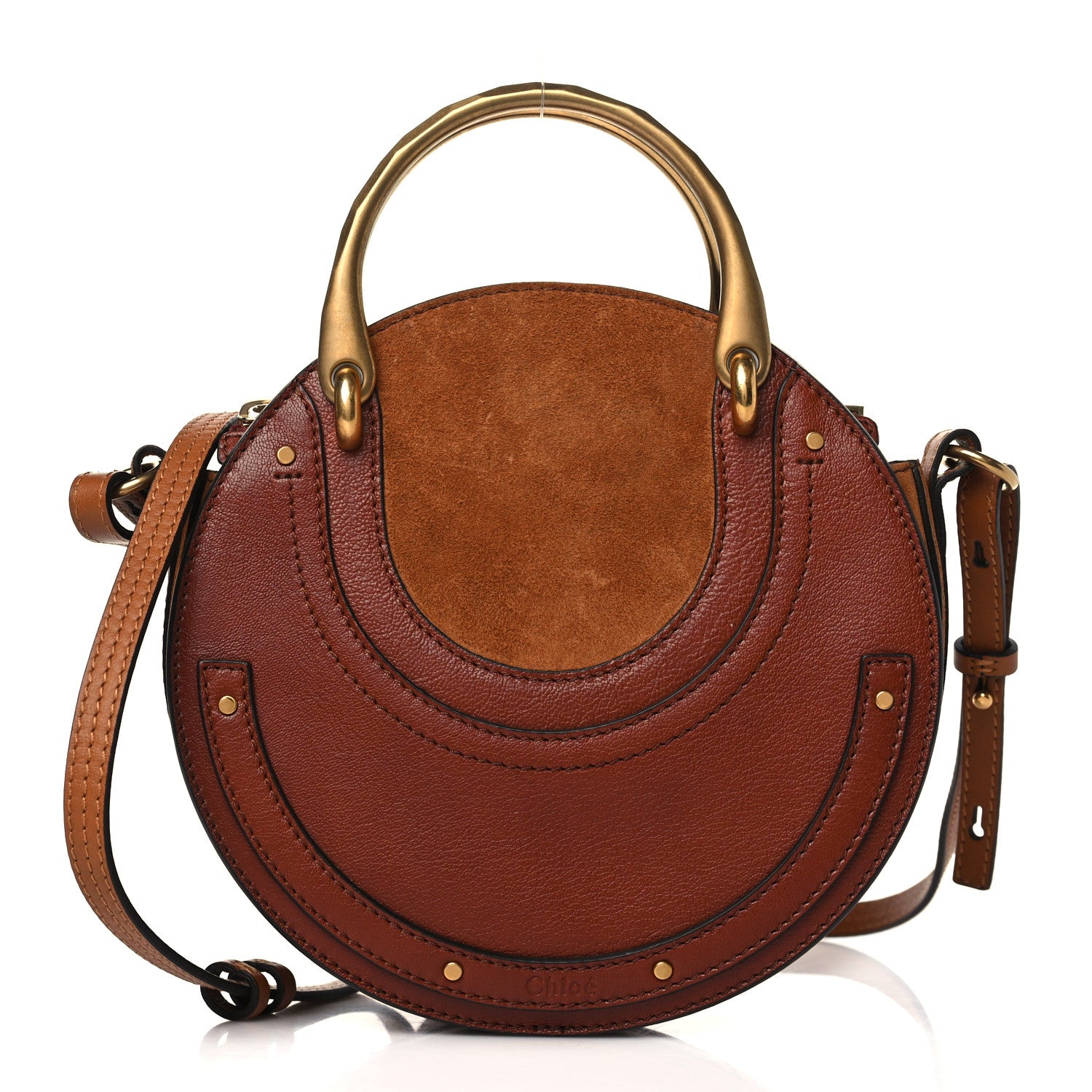 Chloe Shiny Goatskin Smooth Calfskin Suede Small Pixie Bag Saffron Red 1 of 9