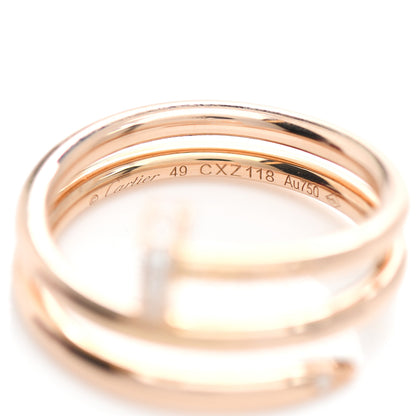 Cartier 18K Pink Gold Diamond Double Juste Un Clou Ring 49 5 4 of 5