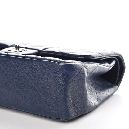 Chanel Caviar Quilted Jumbo Double Flap Navy 12 of 14