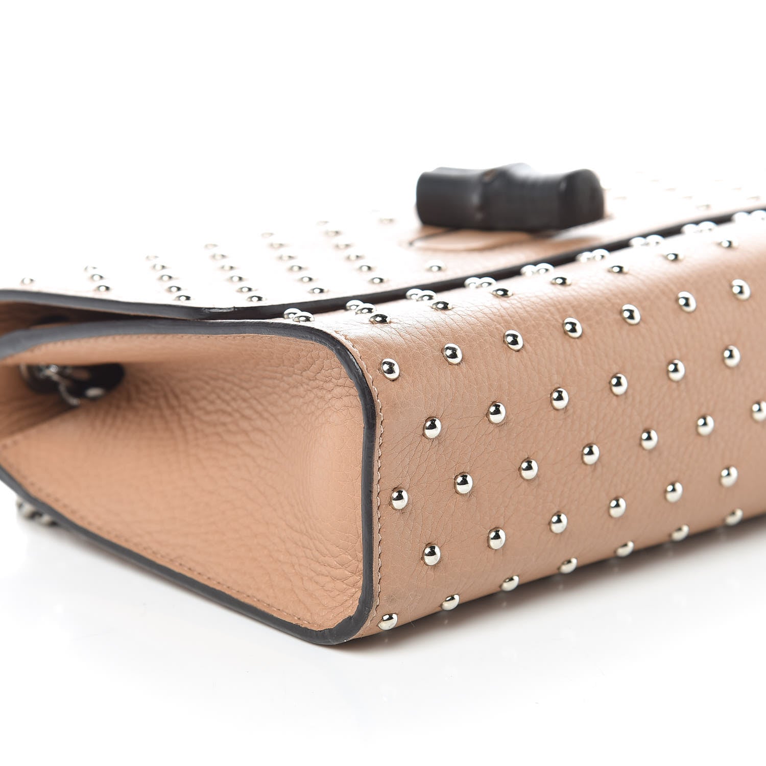 Gucci Calfskin Studded Medium Miss Bamboo Shoulder Bag Camelia 5 of 9
