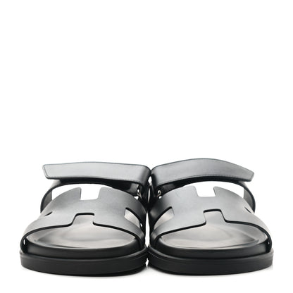 Hermes Calfskin Womens Chypre Sandals 36.5 Black 2 of 10