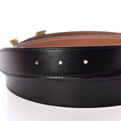 Hermes Box Togo 32mm Pegase H Belt 90 Black Gold 7 of 8