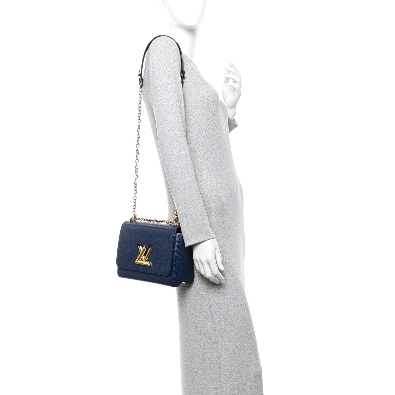 Louis Vuitton Epi Twist Shoulder Bag MM Indigo 2 of 11