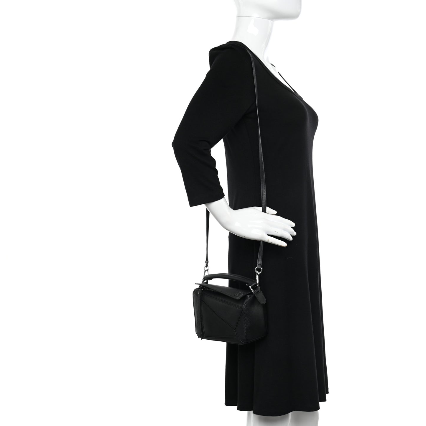 Calfskin Mini Puzzle Bag Black