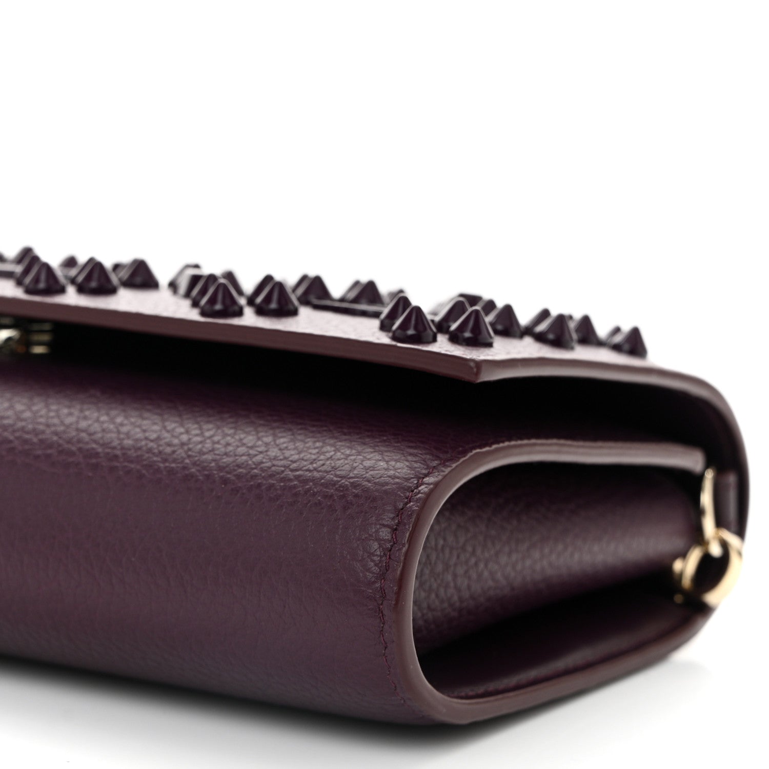 Christian Louboutin Calfskin Spikes Loubinthesky Paloma Clutch Merlot 10 of 10