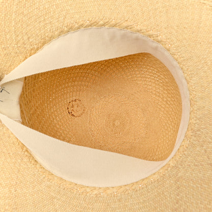 Hermes Straw Brides De Gala Panama Carrousel Hat 56 Naturel Ecru Black 7 of 8