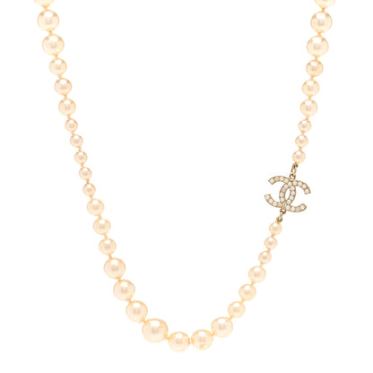 Chanel Graduated Pearl CC Long Necklace Gold 1 of 6