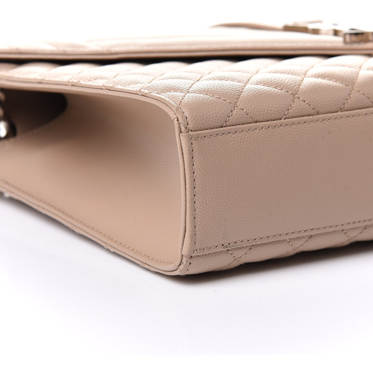Grain De Poudre Large Tri-Quilt Monogram Satchel Dark Beige
