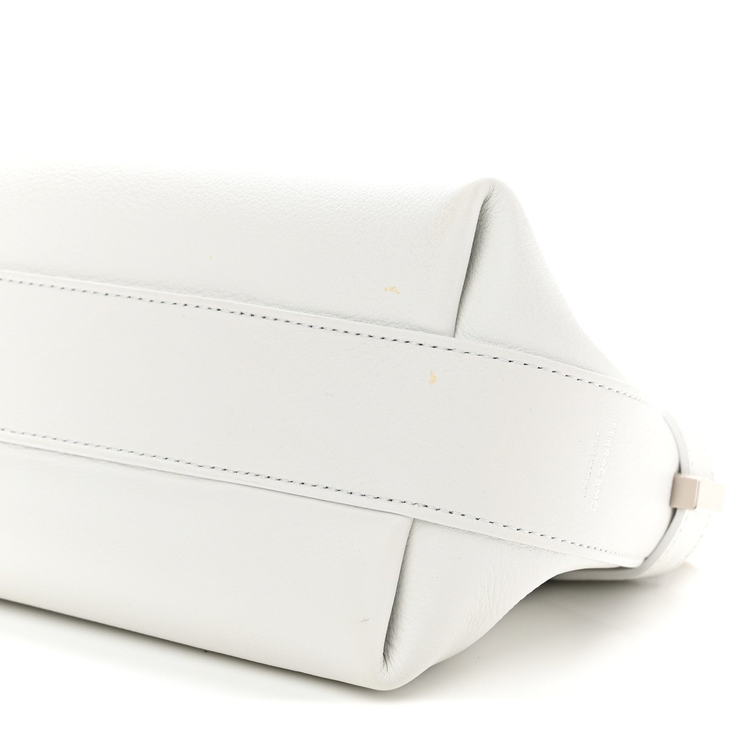 Salvatore Ferragamo Calfskin Small Hug Pouch White 9 of 9