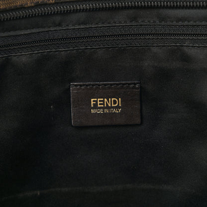 Fendi Zucca Quilted Medium Roll Tote Tobacco Black 5 of 9