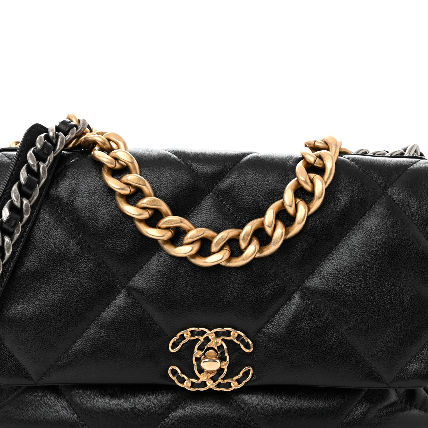 Chanel Goatskin Quilted Large Chanel 19 Flap Black 5 of 10