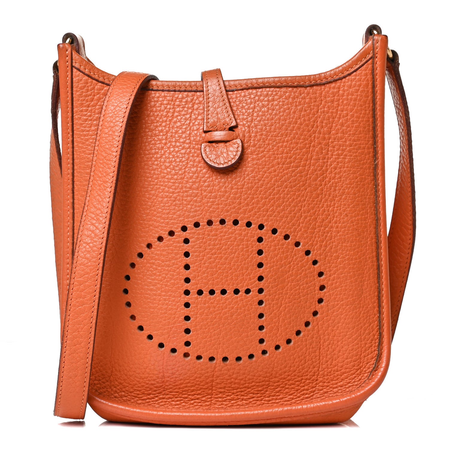 Hermes Taurillon Clemence Evelyne TPM Orange 1 of 11