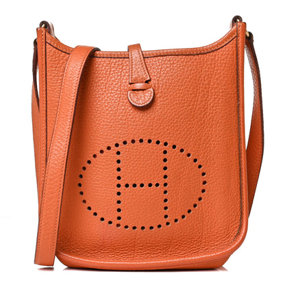 Hermes Taurillon Clemence Evelyne TPM Orange 1 of 11