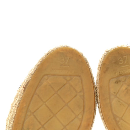 Chanel Lambskin CC Espadrilles 37 Beige Black 7 of 13