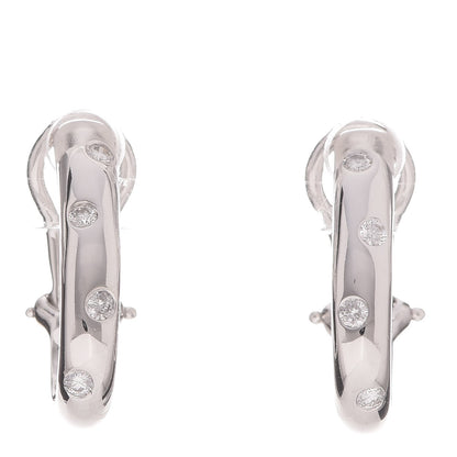 Tiffany Platinum Diamond Etoile Hoop Earrings 1 of 7