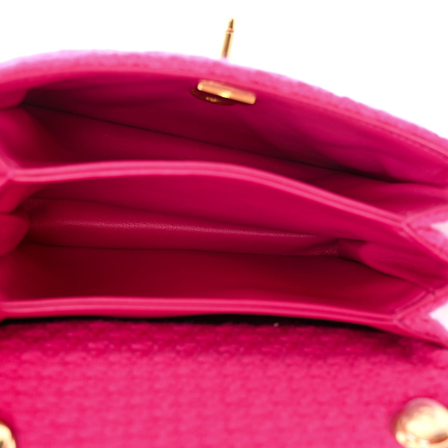 Cashmere Tweed Quilted Mini Bijoux Flap Fuchsia