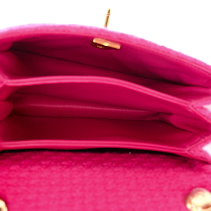 Chanel Cashmere Tweed Quilted Mini Bijoux Flap Fuchsia 5 of 10